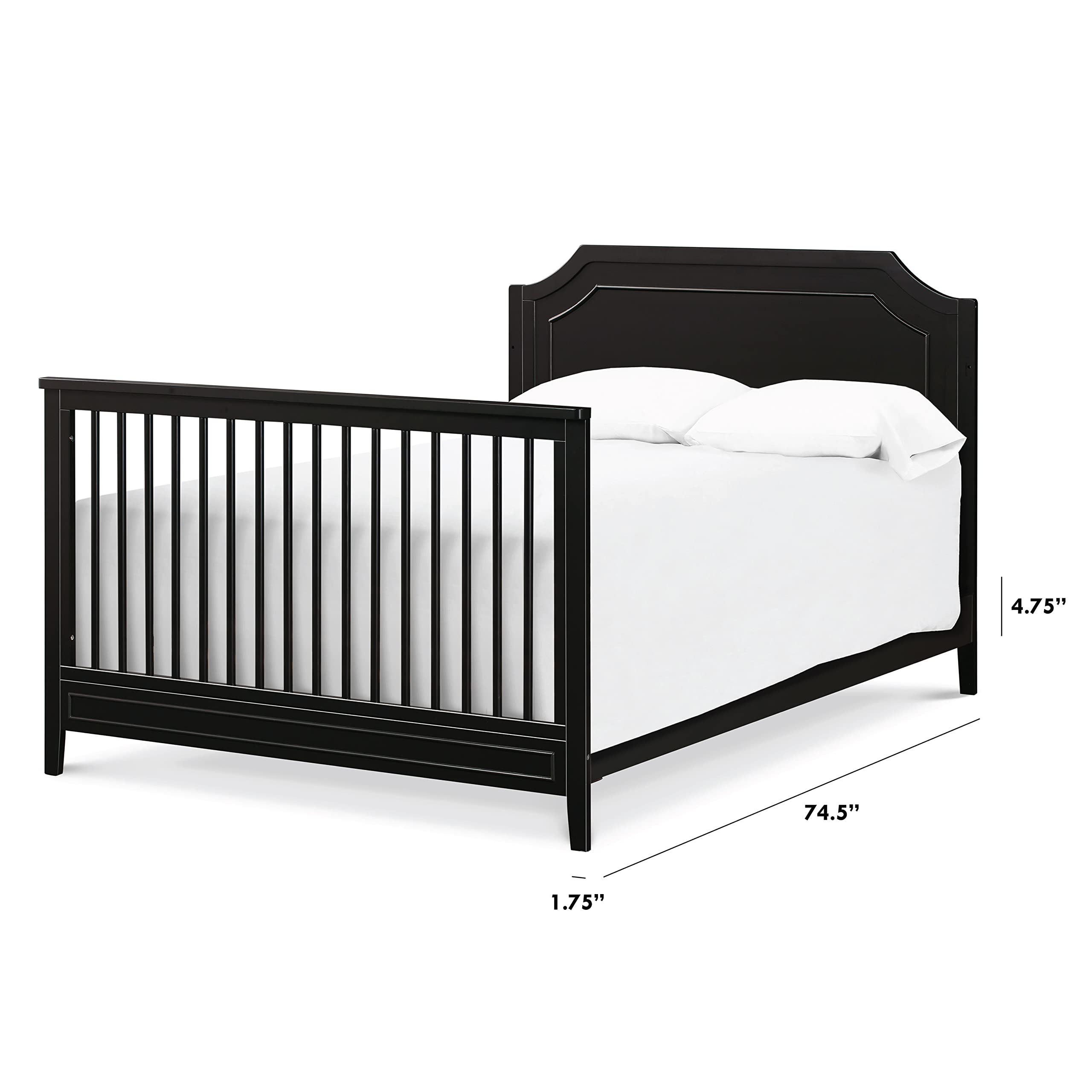 DaVinci hidden hardware rails provide stable support during bed conversion assembly.