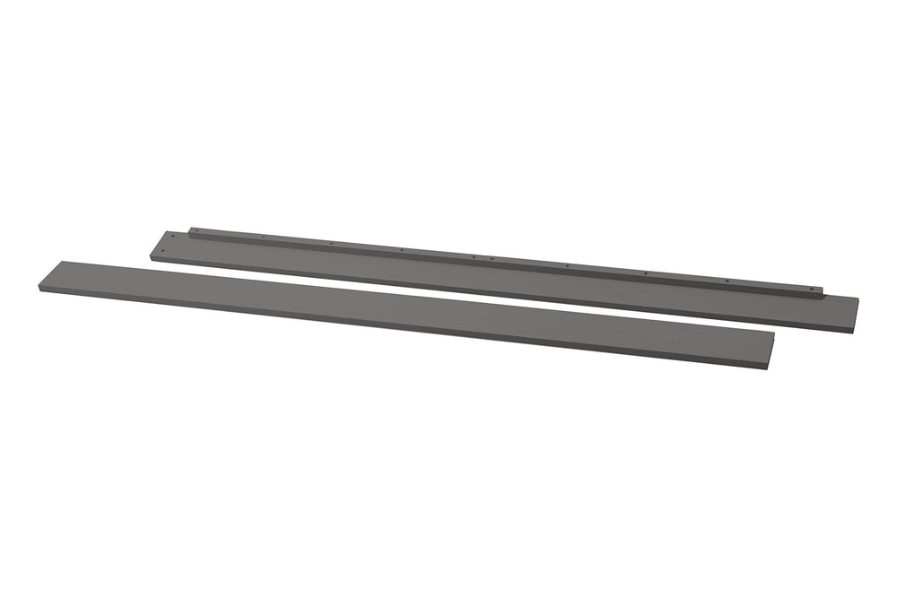 DaVinci hidden hardware rail in slate provides sturdy support for crib-to-bed conversions.