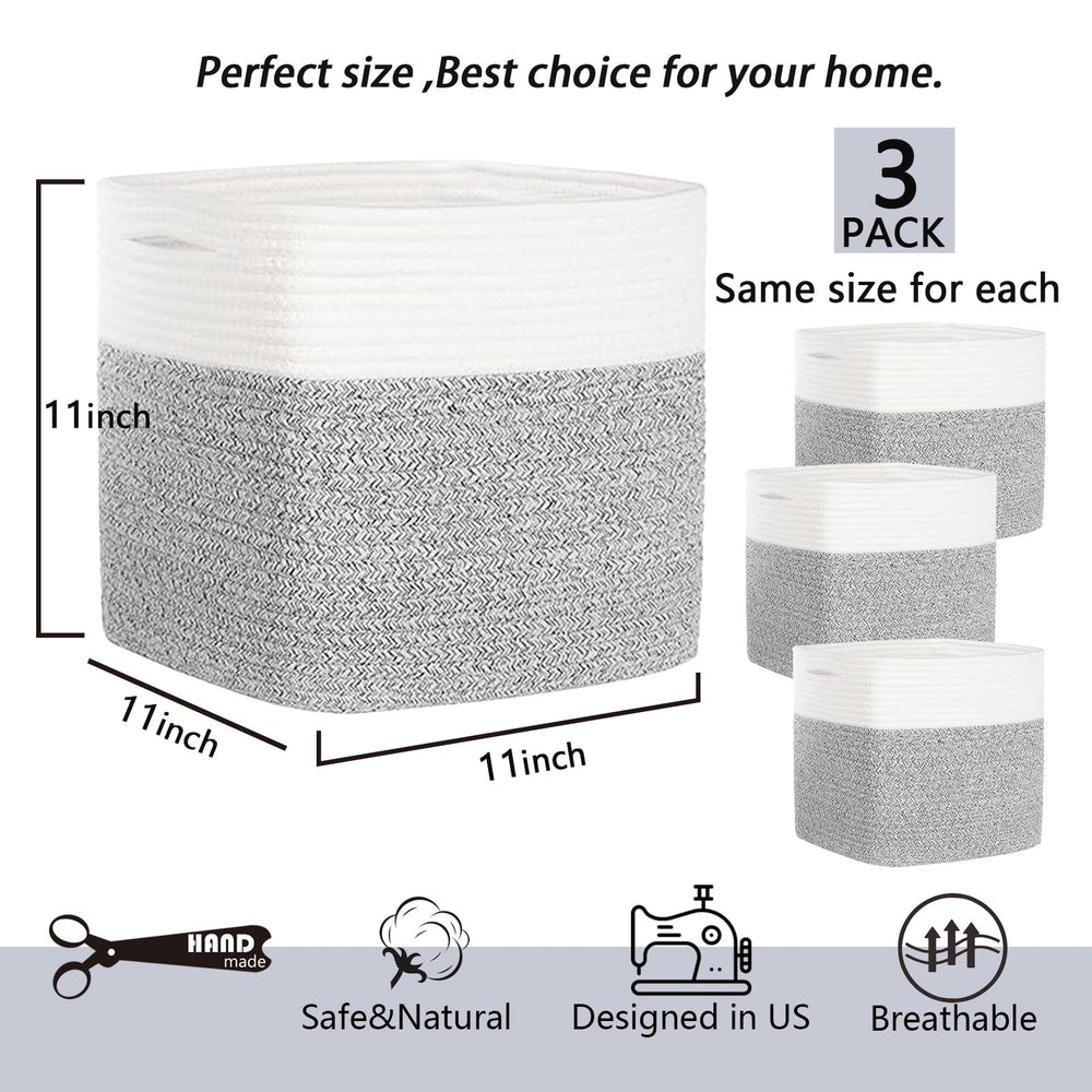 DAVIHOMI cube storage bin 11-inch grey folded packaging, ships flat and reshapes easily.