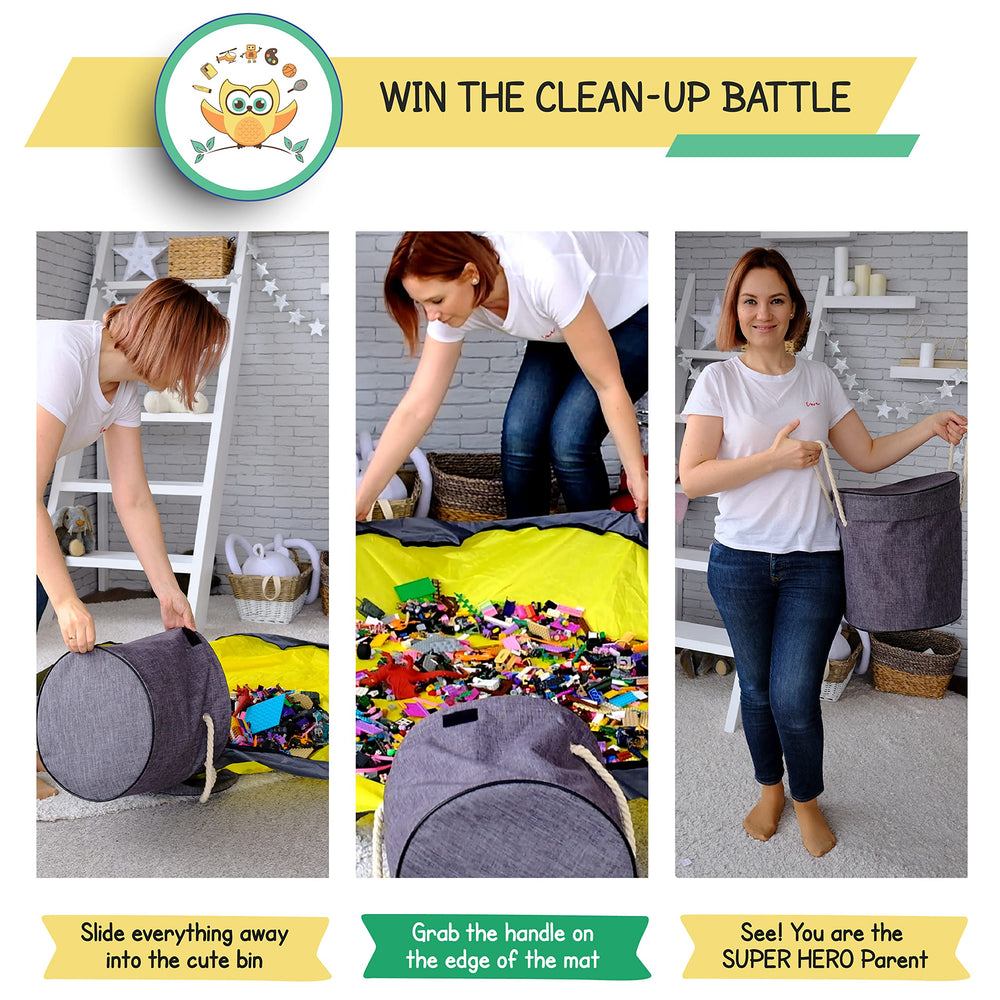 DaWikity Kids collapsible XL play mat bag doubles as storage.