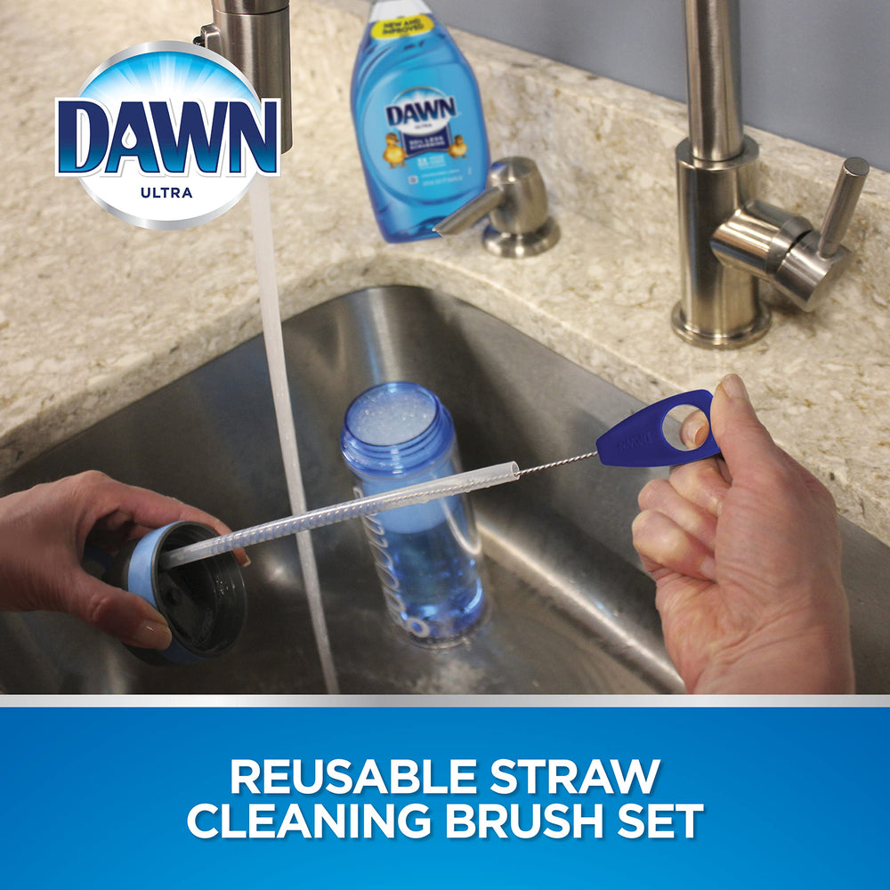 Dawn straw cleaner with flexible wire cleans hard-to-reach curves
