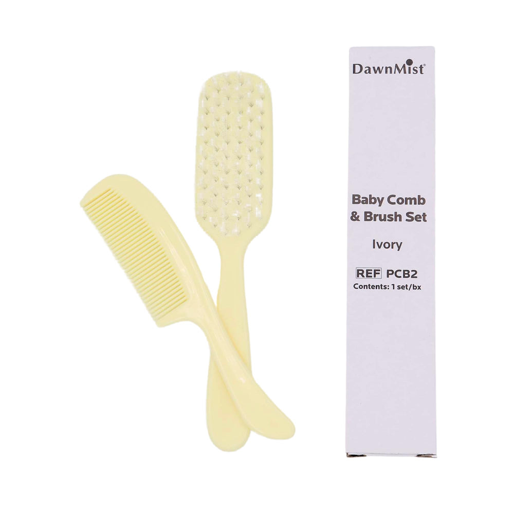 DawnMist Dukal PCB2 ivory soft-bristle brush enables gentle scalp care