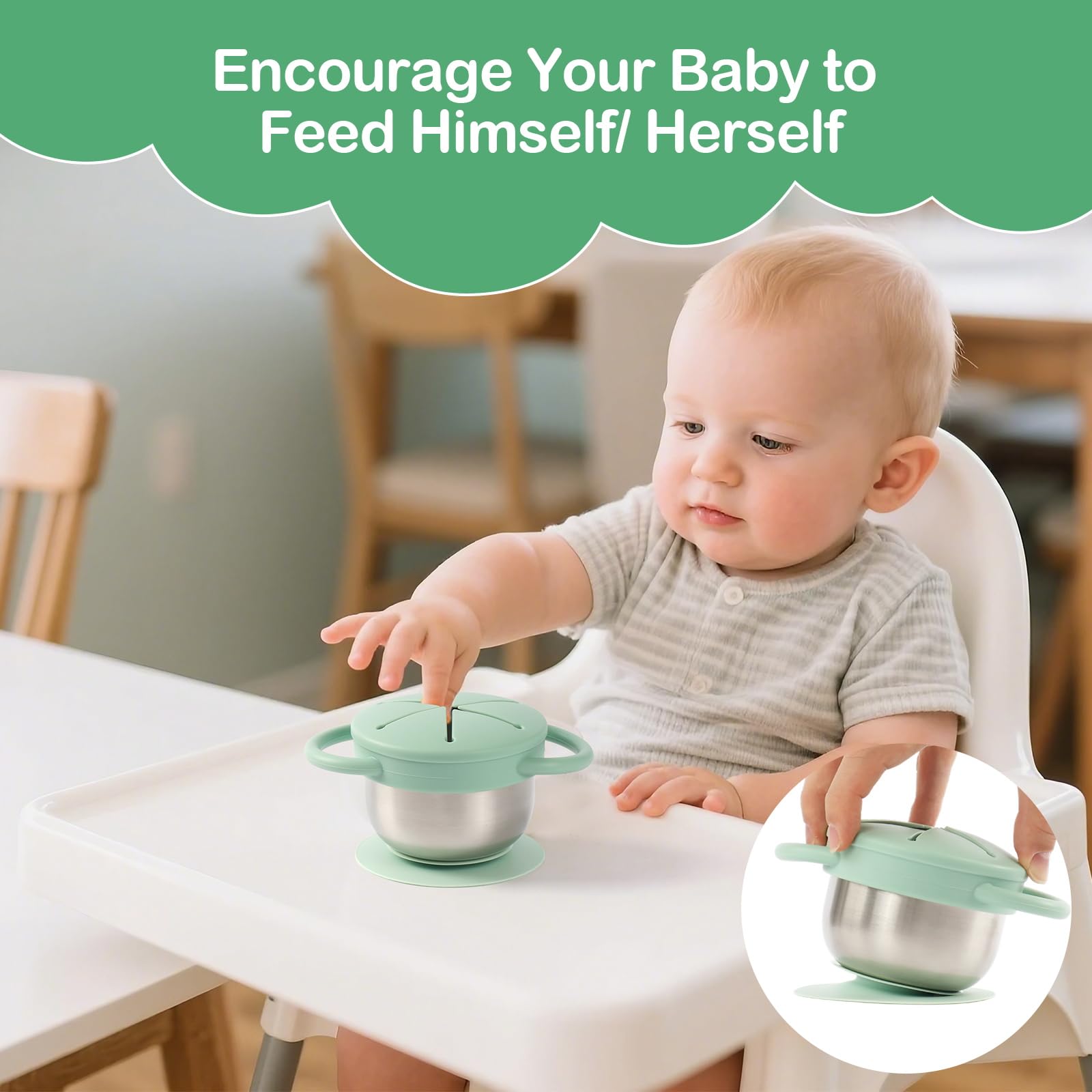 Daximo set shown in use at the park for mess-free snack time.