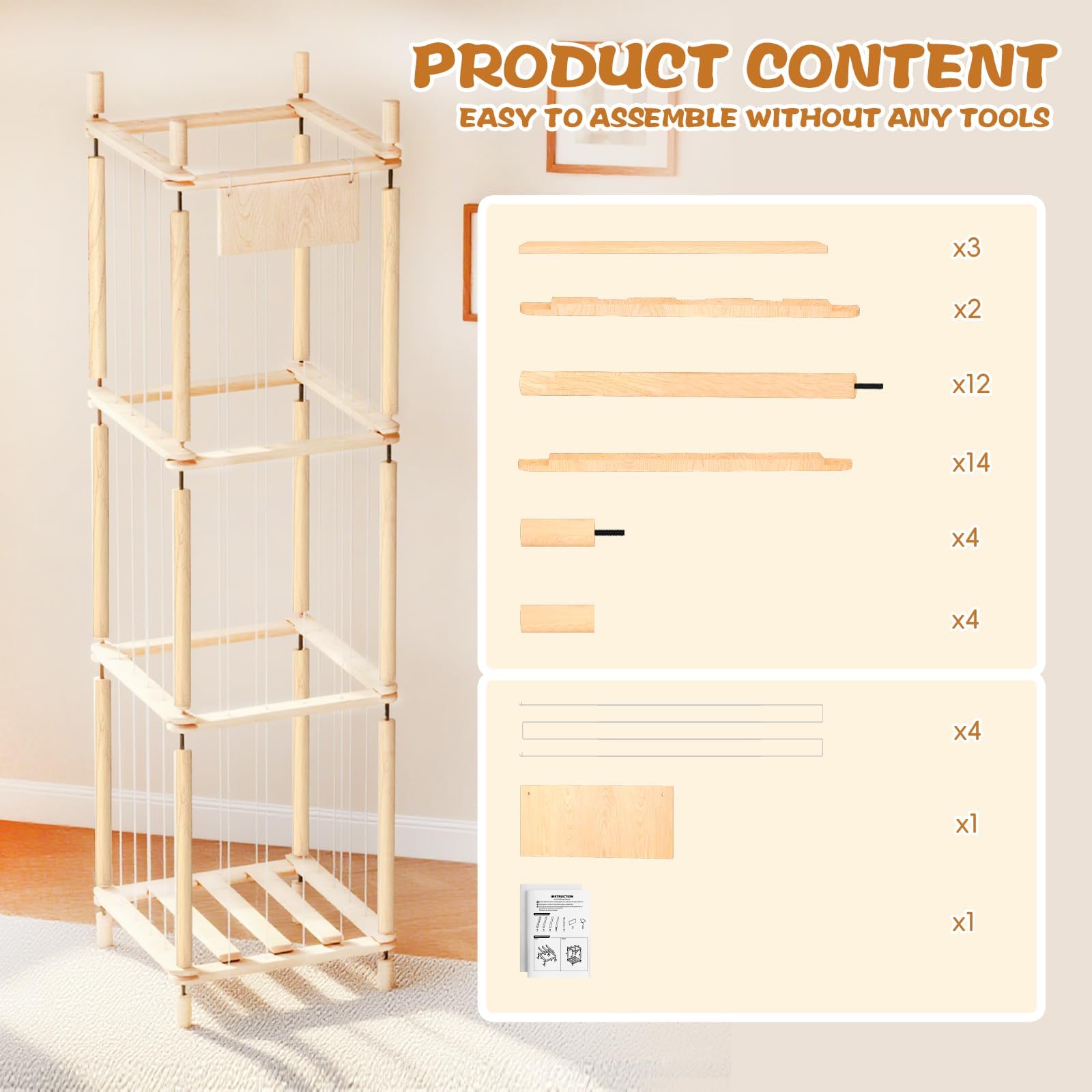 Dayacoco nursery organizer with rounded corners keeps kids safe.