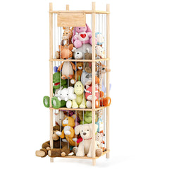 Dayacoco stuffed animal storage tower demonstrates vertical organization for toys.