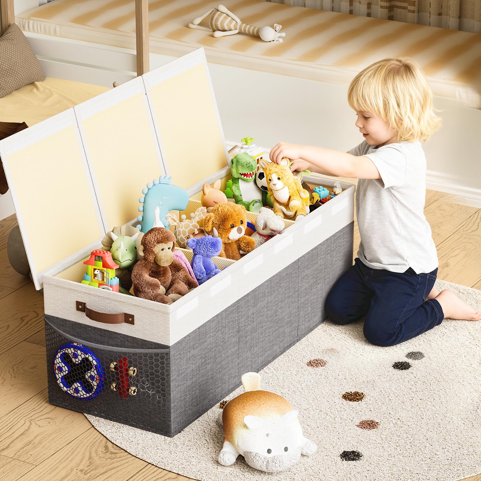 Dayacoco large 150L capacity toy chest holds many items