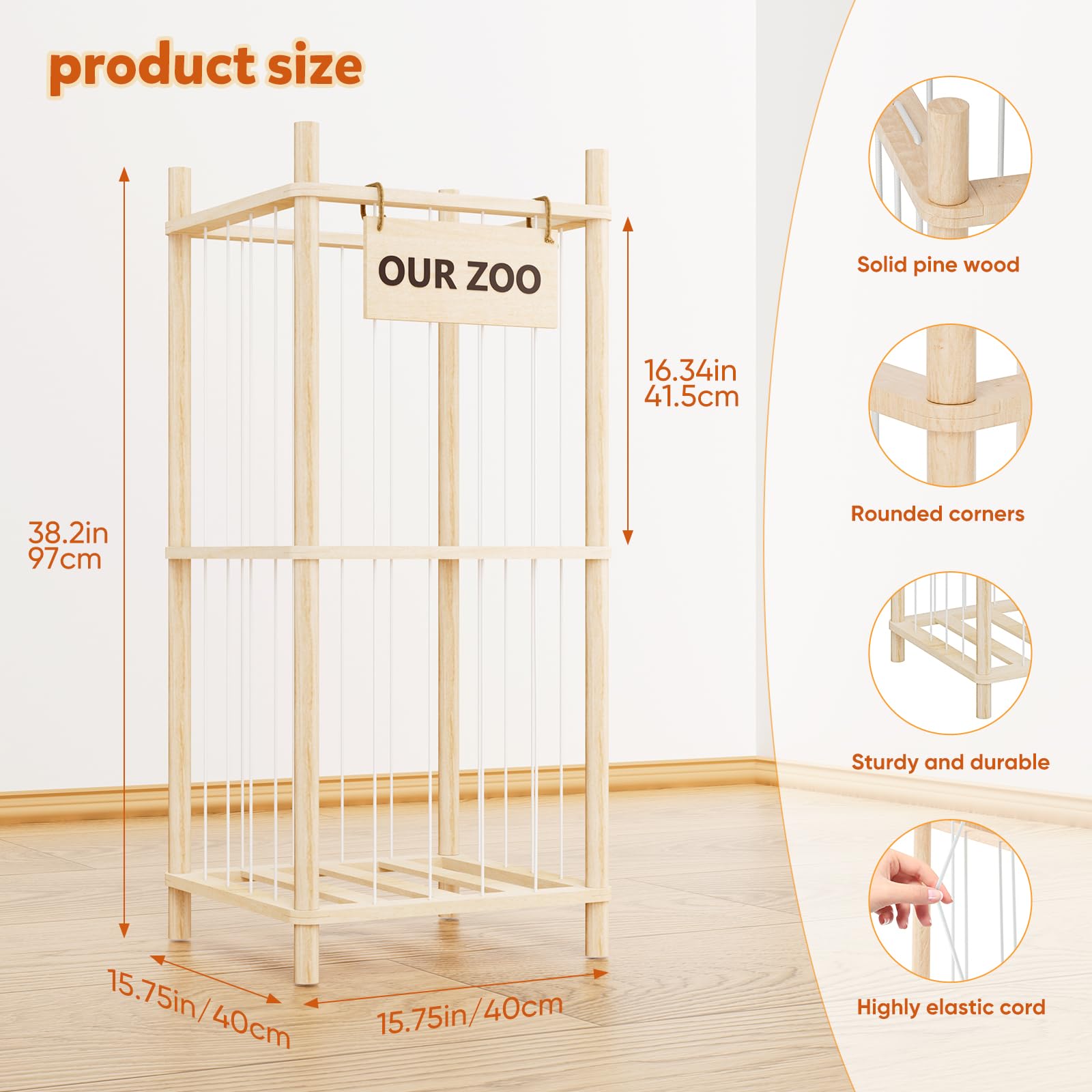 Dayacoco vertical storage design keeps plush toys neatly stacked and off the floor.