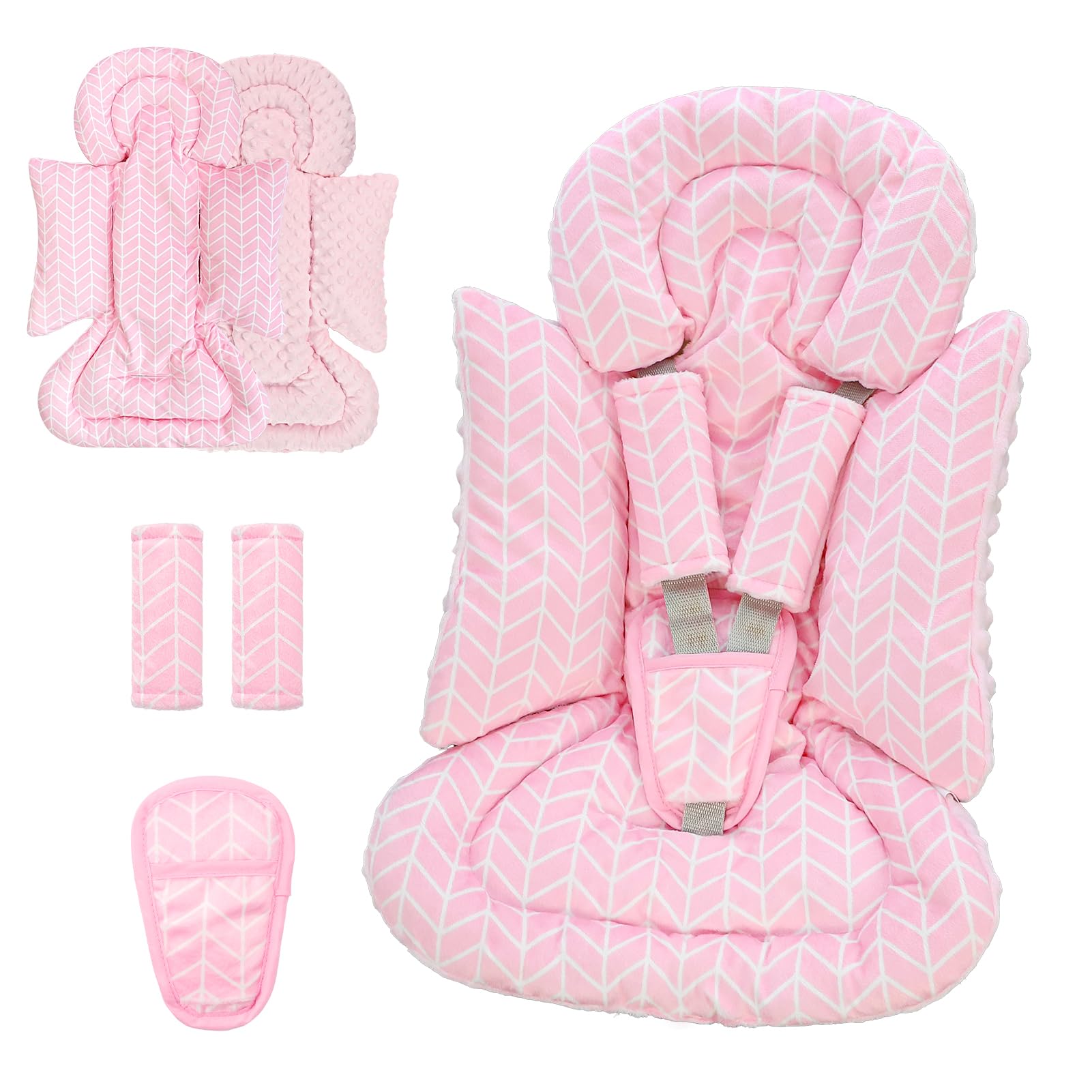 DAYEEBALL 4in1 infant insert with stripes pink offers full head-to-toe support on every ride