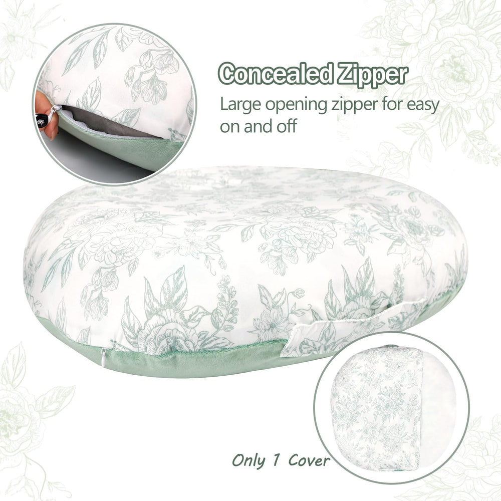 DAYEEBALL neutral green flower pattern makes a versatile newborn gift.