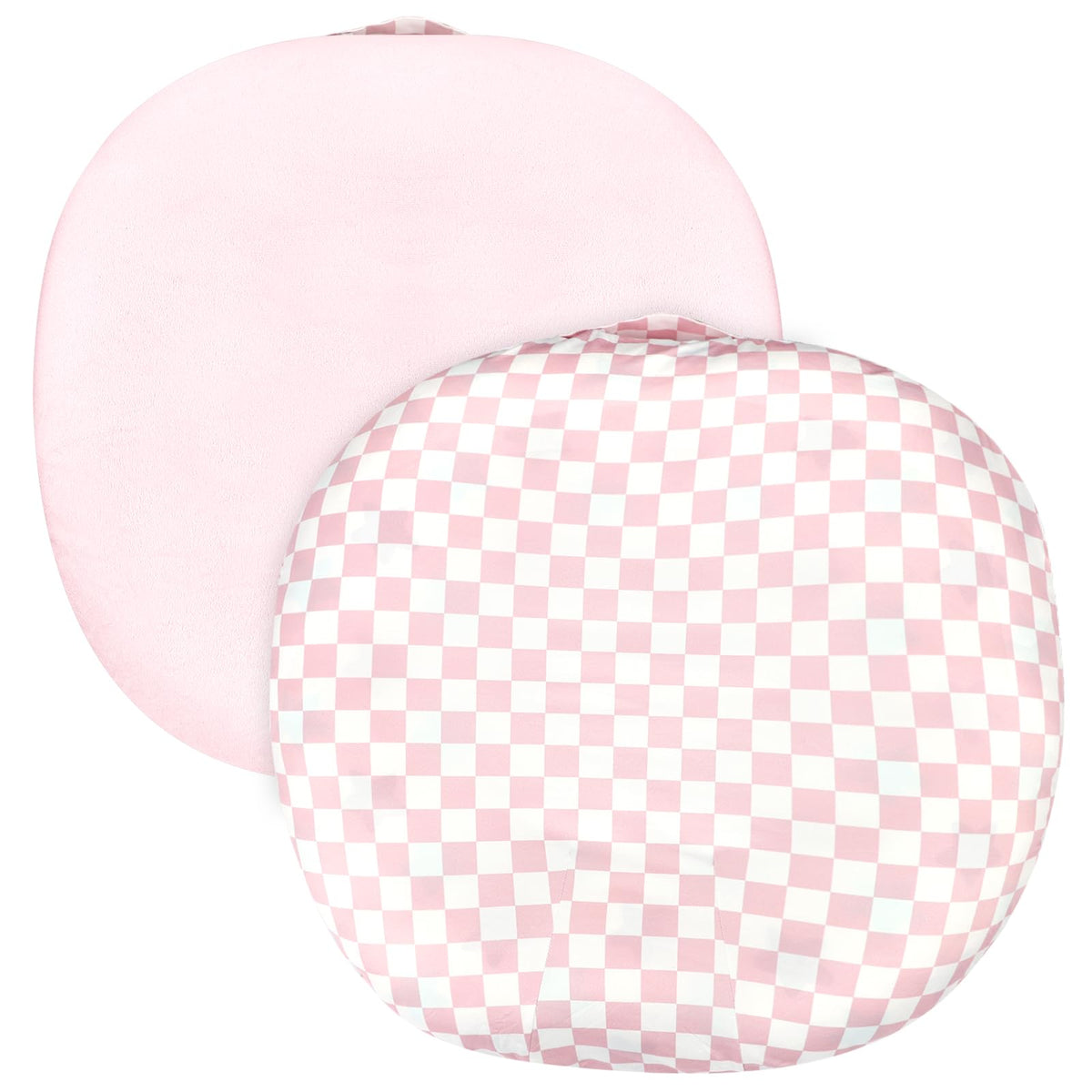 DAYEEBALL baby lounger cover in pink checkerboard, stylish and easy to clean.