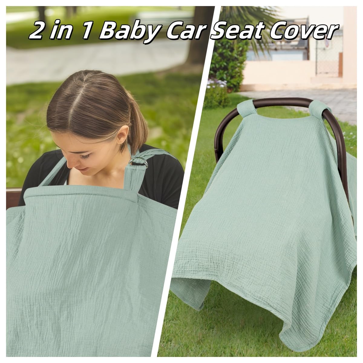 DAYEEBALL Breathable Muslin Car Seat Cover highlighting light fabric and comfort.
