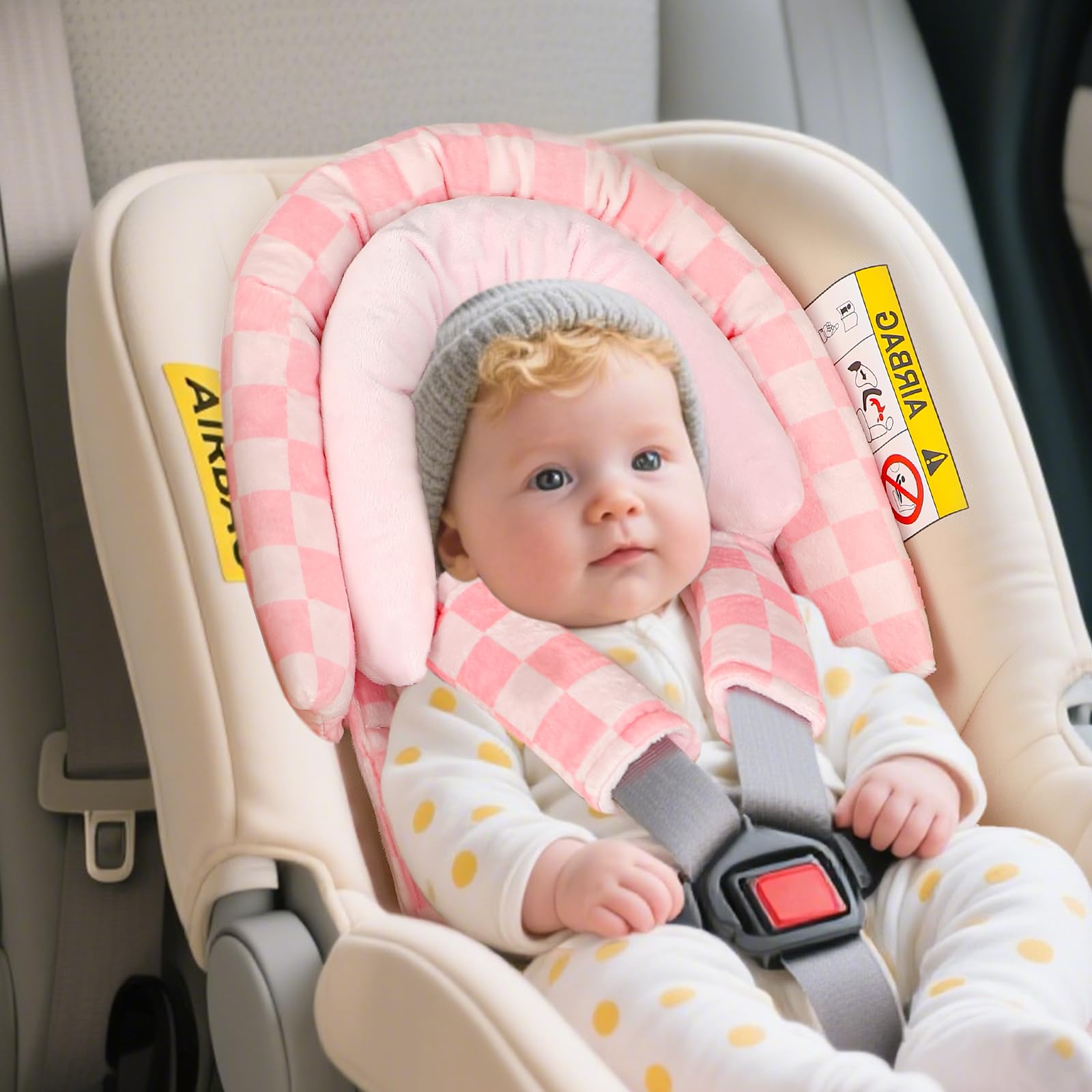 DAYEEBALL car seat cushion head support fits most seats and harnesses