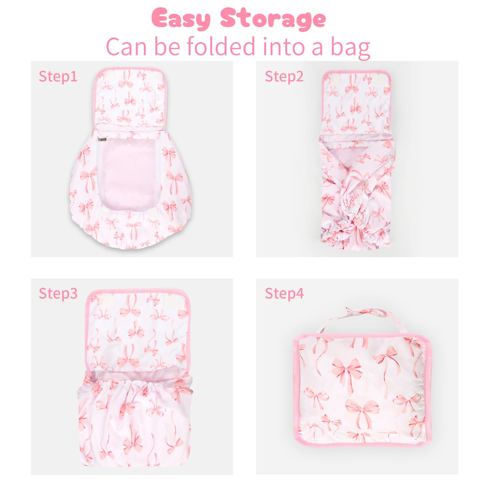 DAYEEBALL carry-handle stabilizers and snap buttons secure curtain during travel