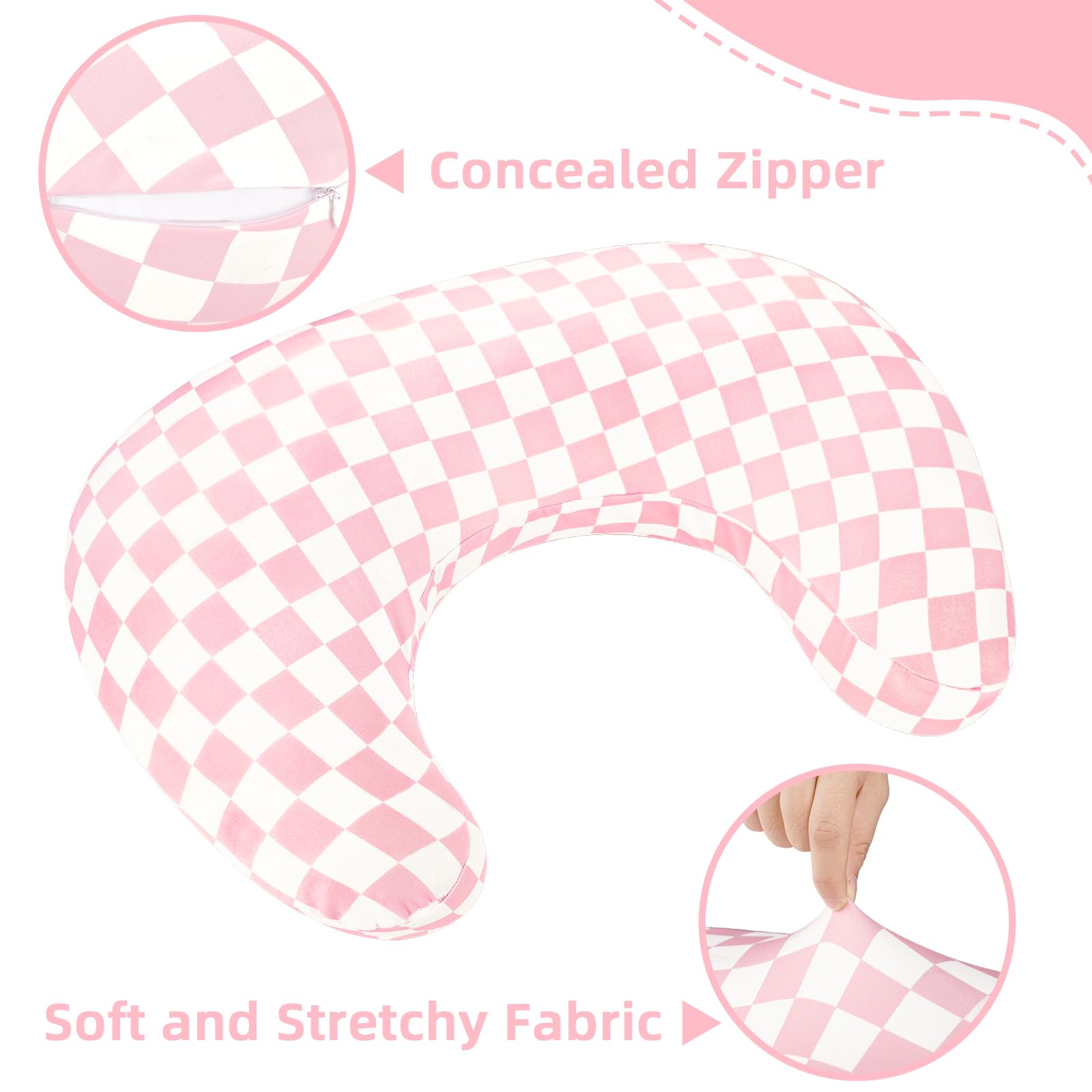 DAYEEBALL colorful pattern enhances nursing pillow style during feeds.