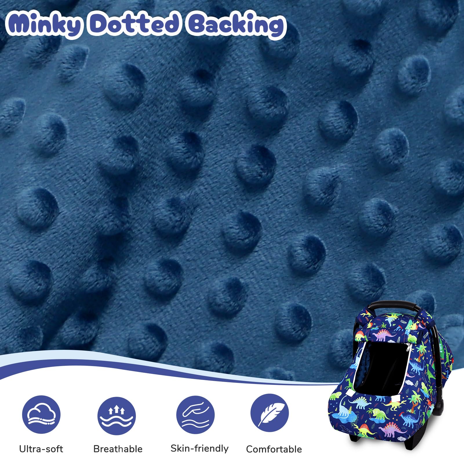 DAYEEBALL dinosaur car seat cover folds into a compact storage bag.