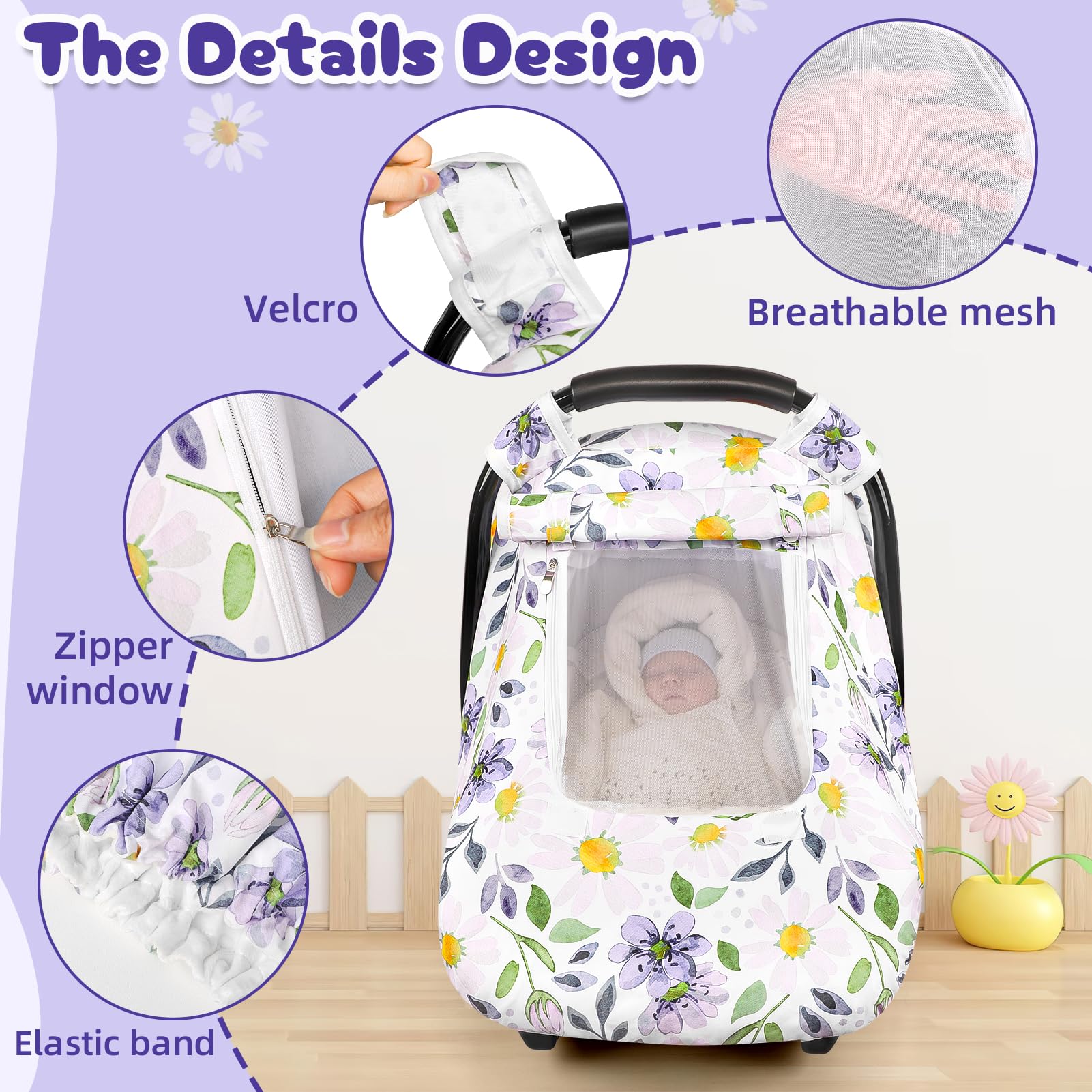 DAYEEBALL infant canopy providing full coverage and sun protection
