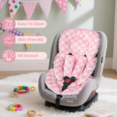 DayeeBall car seat insert fabric close-up shows soft 3D padding for comfort.