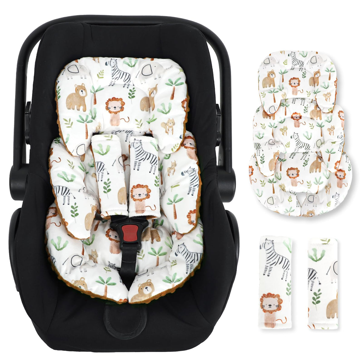 DAYEEBALL infant car seat insert front view shows full-body support