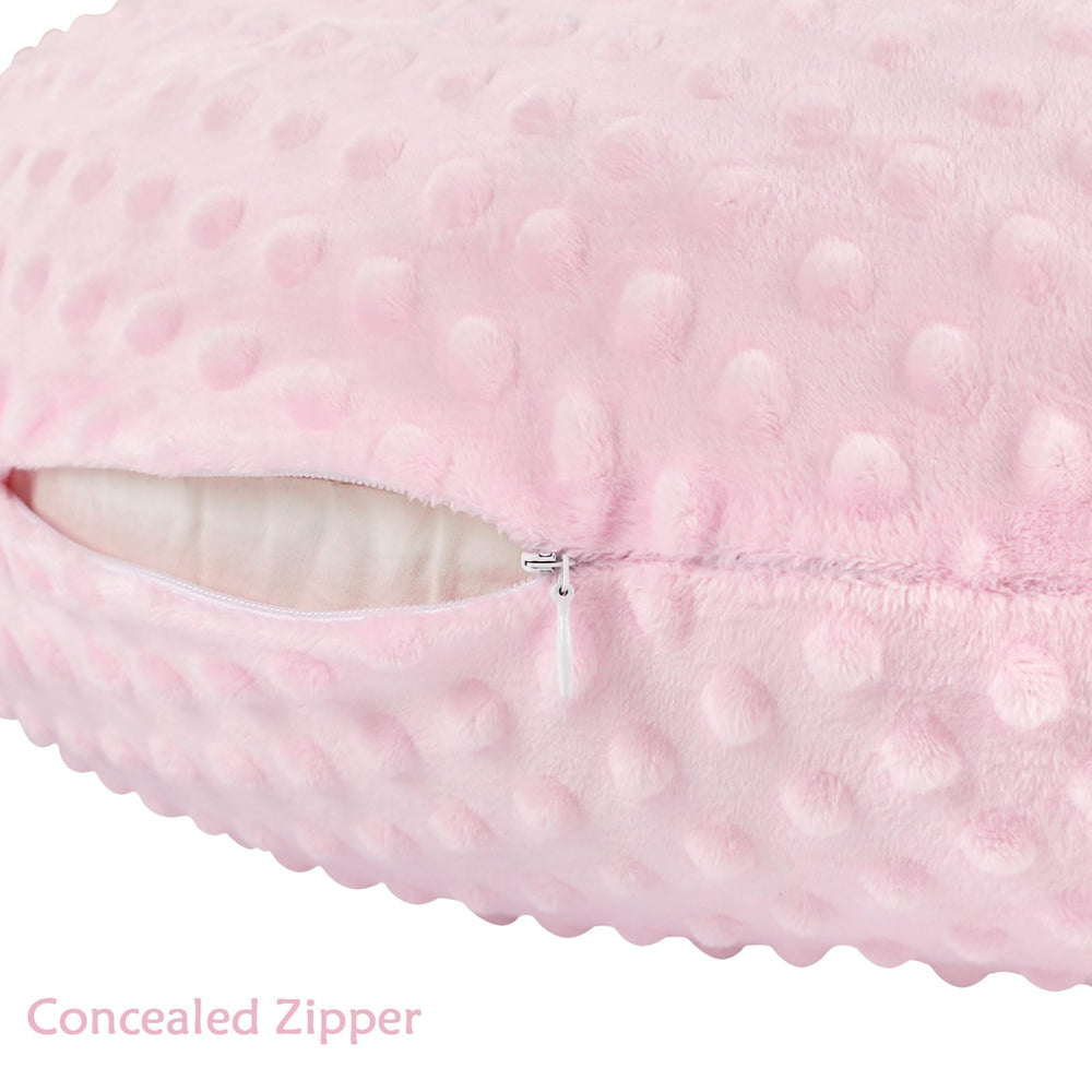 DAYEEBALL nursing pillow cover featuring a large zipper for easy changes