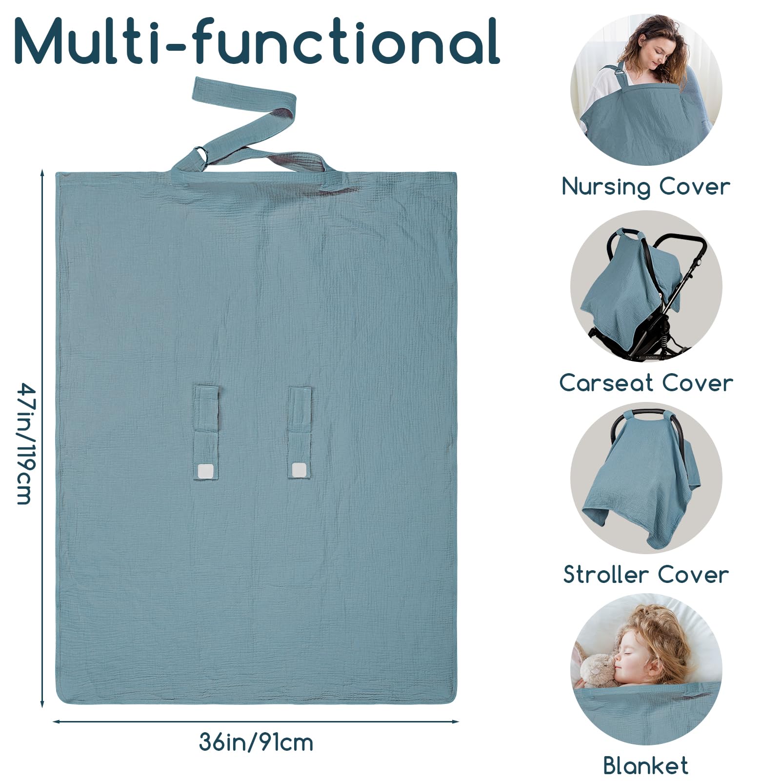 DAYEEBALL neck-strap design allows easy breastfeeding cover with adjustable airflow.