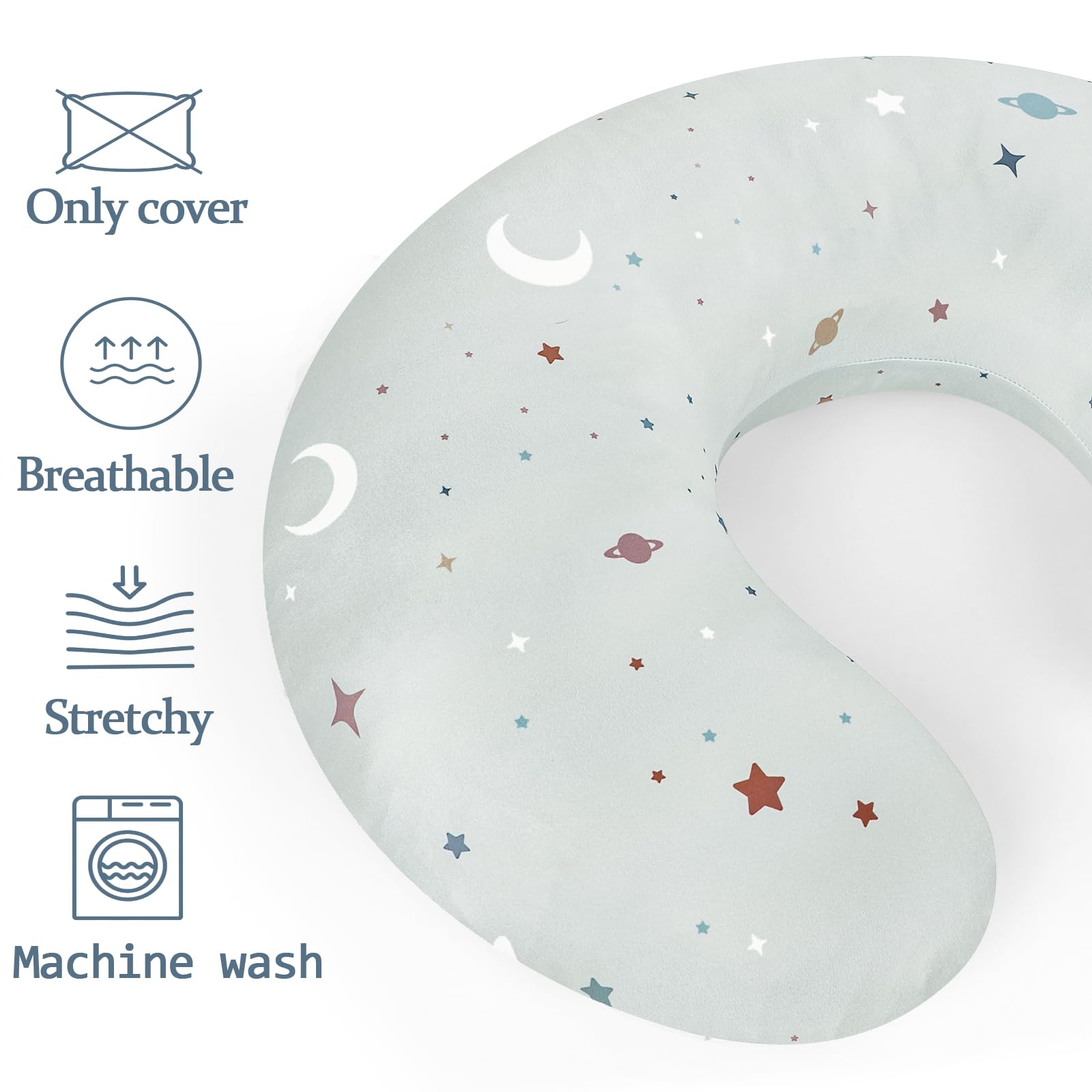 DAYEEBALL cover shows elastic fit around curved nursing pillows