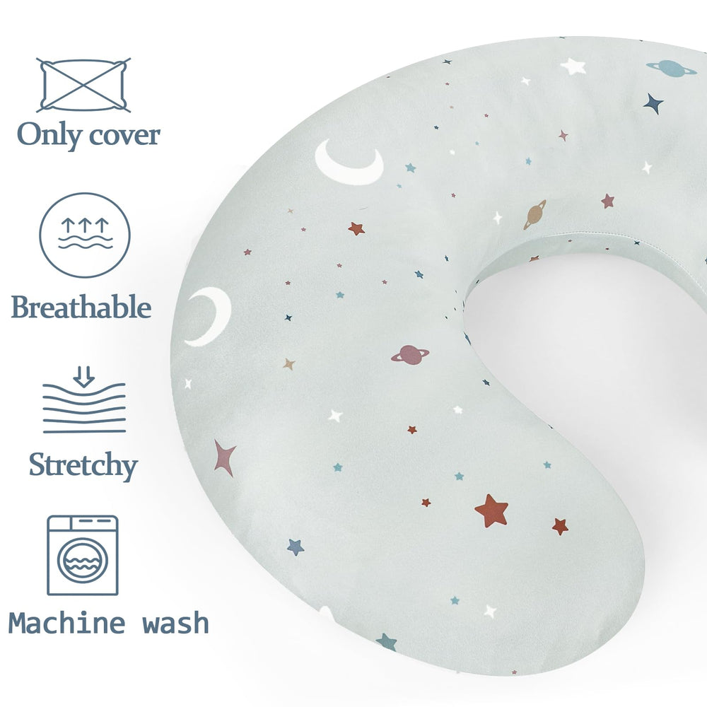 DAYEEBALL cover shows elastic fit around curved nursing pillows