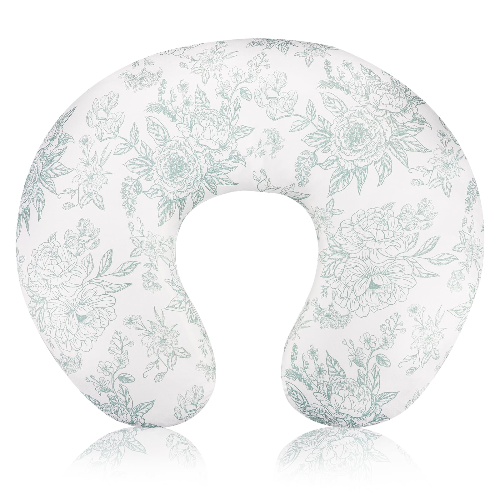 DAYEEBALL nursing pillow cover in green flower pattern for soft newborn comfort
