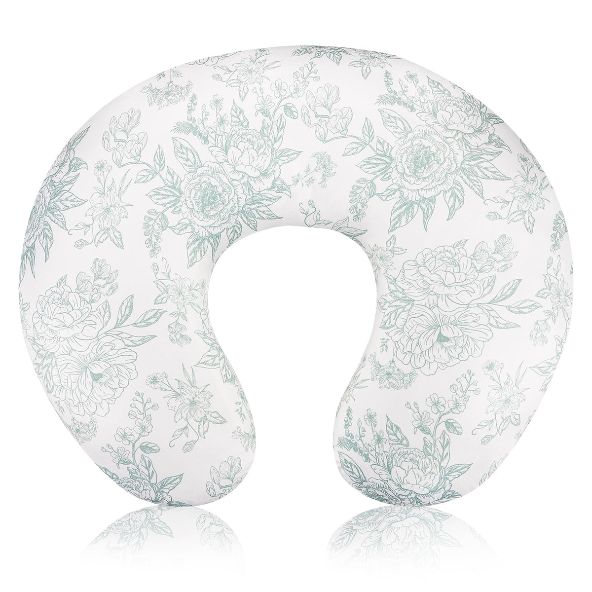 DAYEEBALL nursing pillow cover in green flower pattern for soft newborn comfort