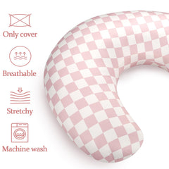 DAYEEBALL nursing pillow cover pink checkerboard with hidden zip provides a smooth surface