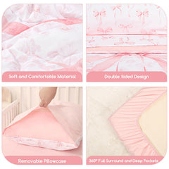 DAYEEBALL pink bow fitted sheet secure on toddler bed