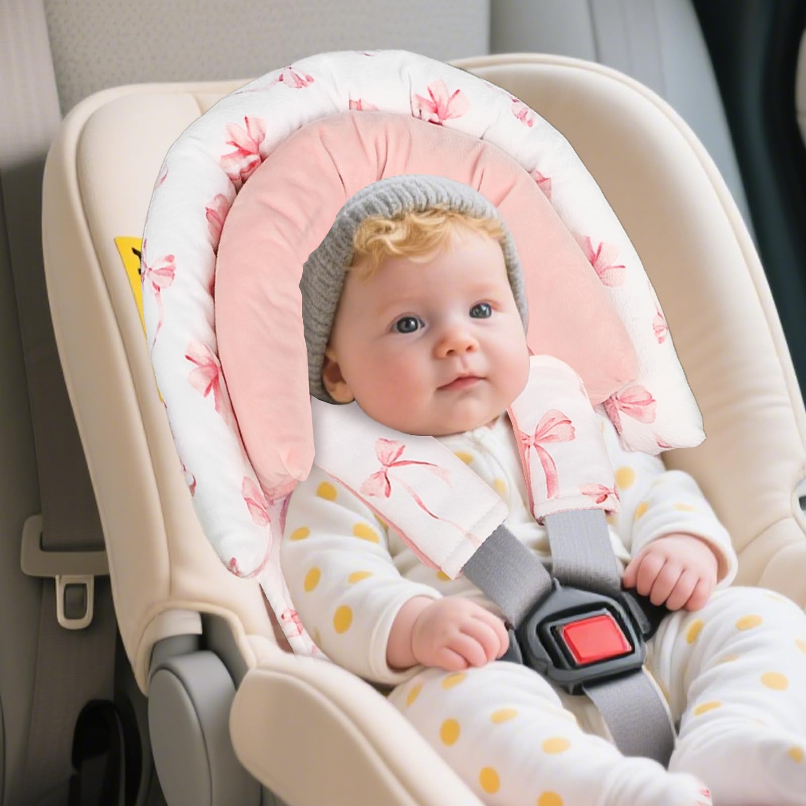 DAYEEBALL pink bow head support adds cute style and gentle stabilization.