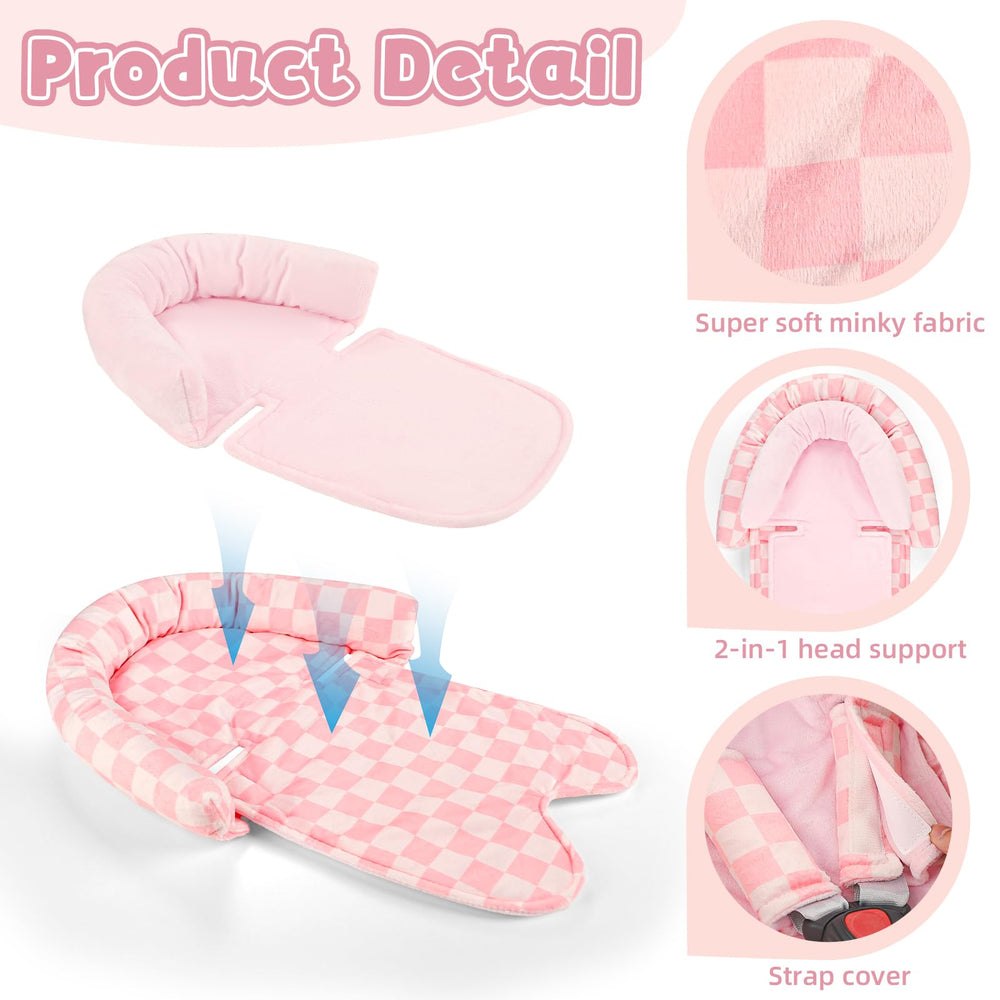 DAYEEBALL pink checkered pattern adds subtle style to baby gear