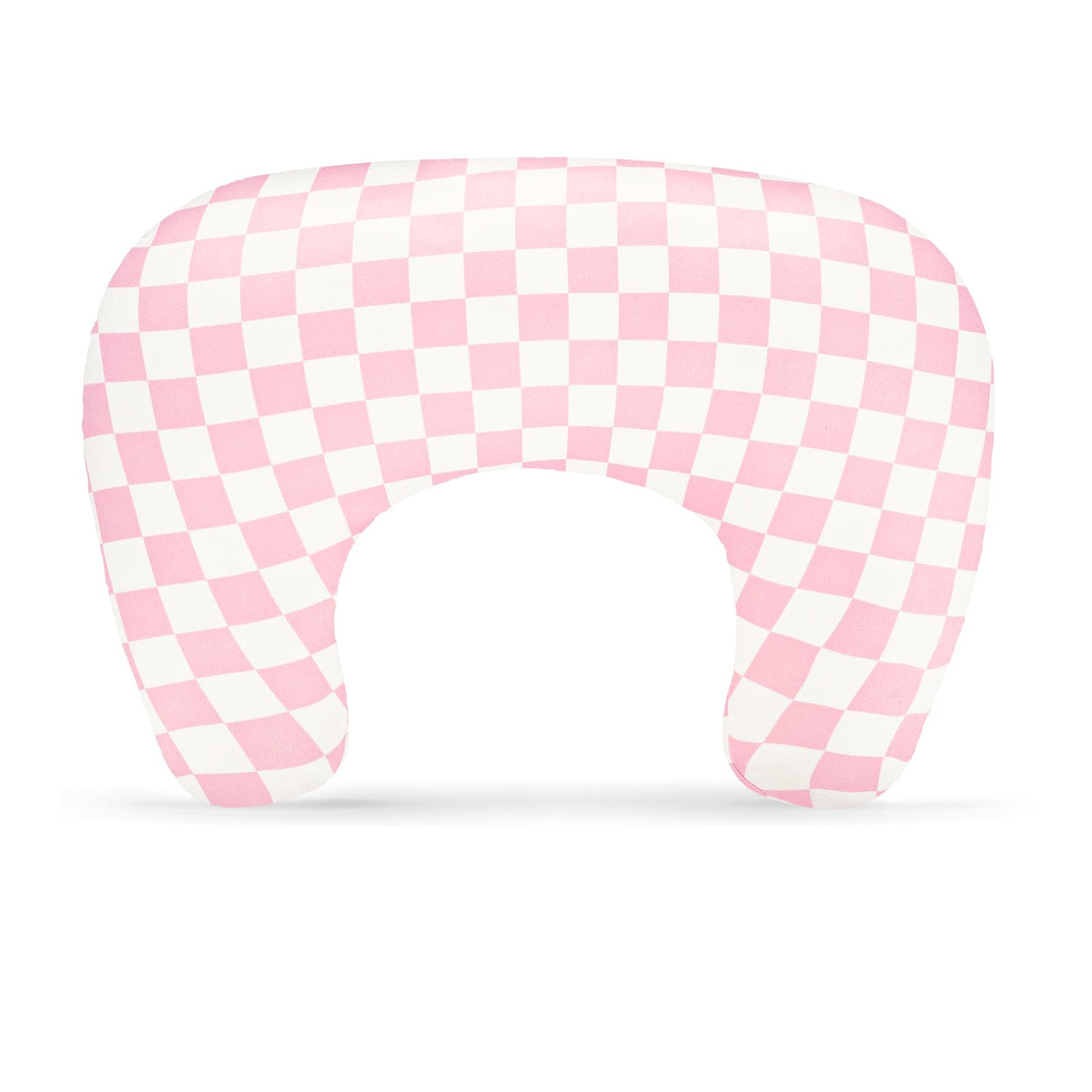 DAYEEBALL pink checkered nursing pillow cover adds style and softness for newborns.