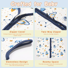 DaysU astronaut-themed sleep sack adds visual interest during naps.