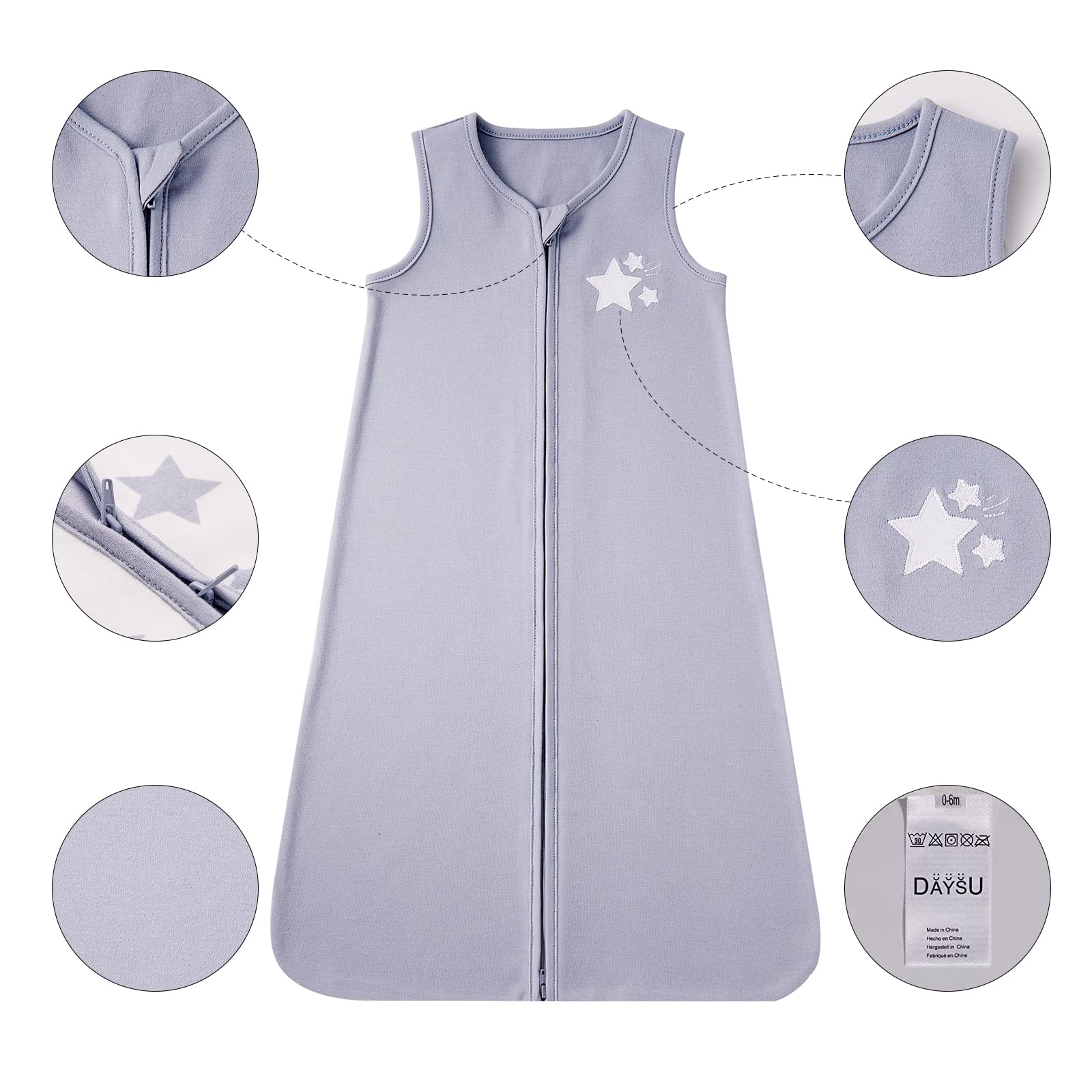 Lightweight TOG 0.5 design for breathable year-round use.