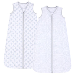 DaysU cotton baby sleep sack with animal pattern, soft and breathable for 6-12 month babies; 2-pack.