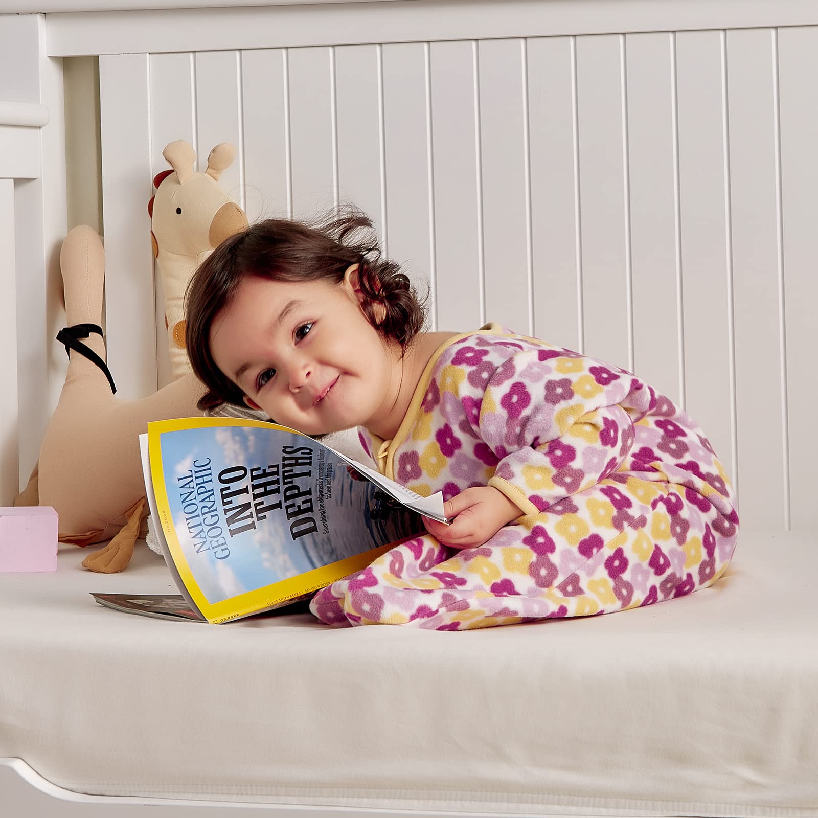 DaysU sleep sack with two way zipper for easy diaper changes.