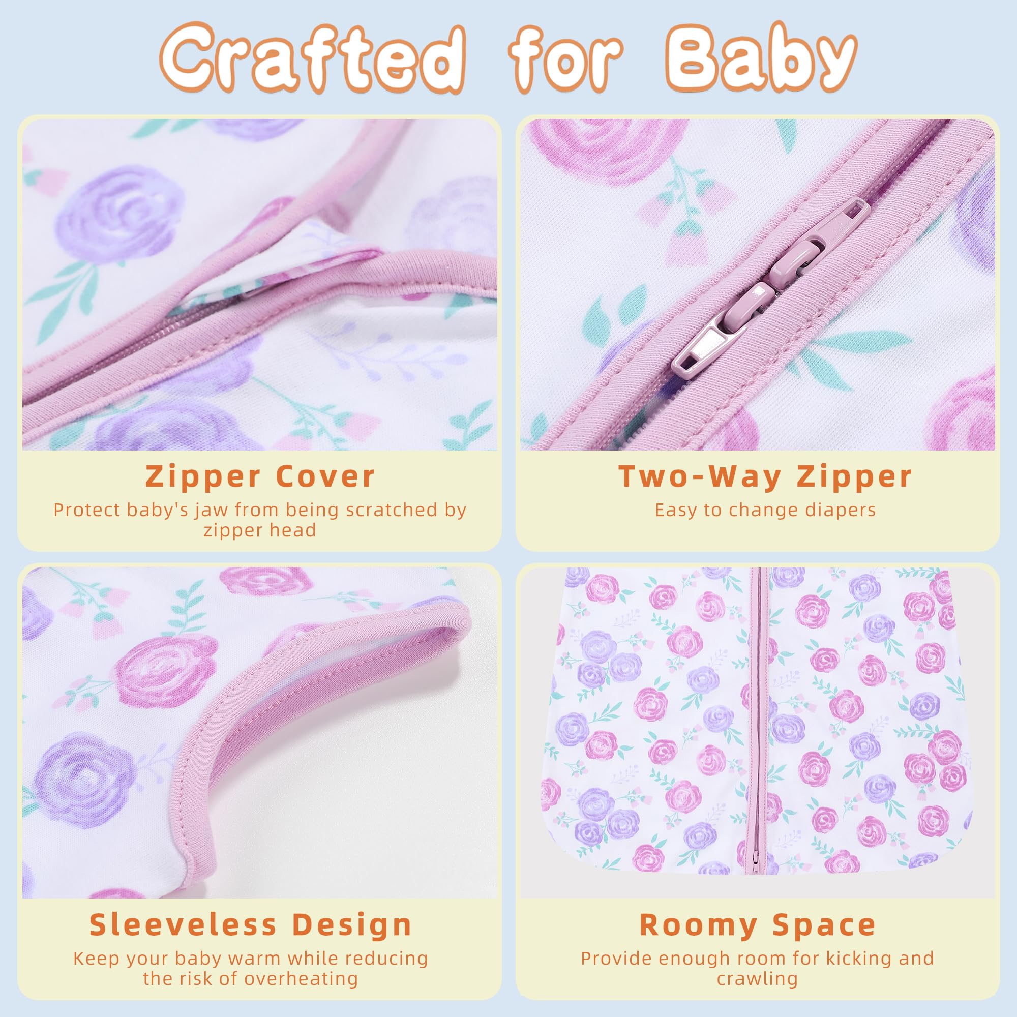 Open top with two-way zip for simple baby dressing and nappy access