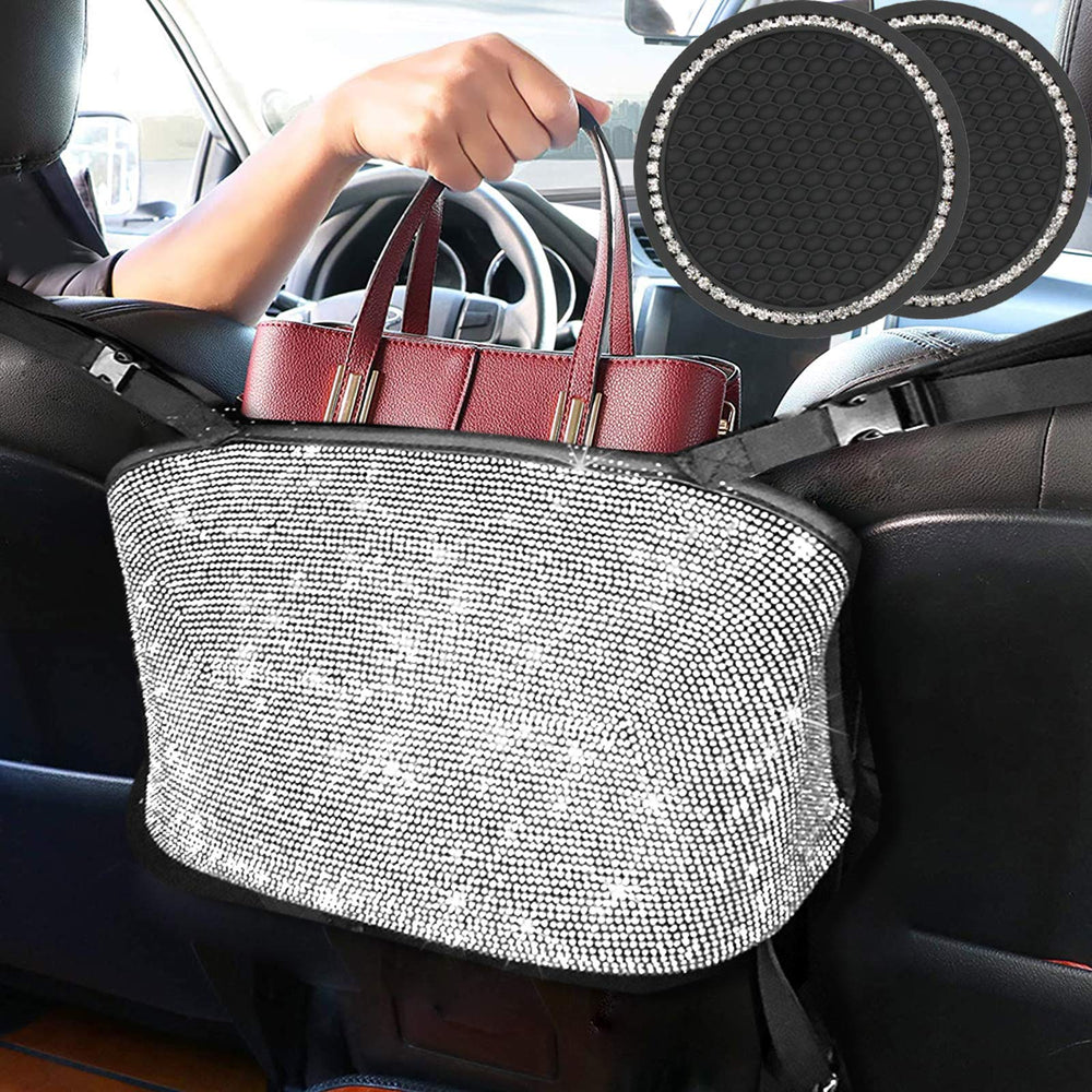 Dayutech bling car mesh organizer back-seat bag keeps essentials within easy reach