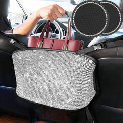 Dayutech bling car mesh organizer back-seat bag keeps essentials within easy reach