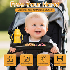 D BABE clip-on design enables quick tool-free installation on a stroller.