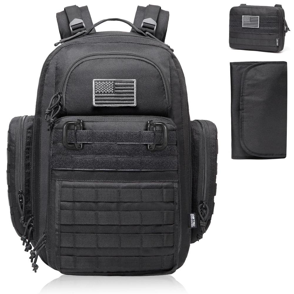 DBTAC diaper backpack with large capacity keeps baby items organized during outings.