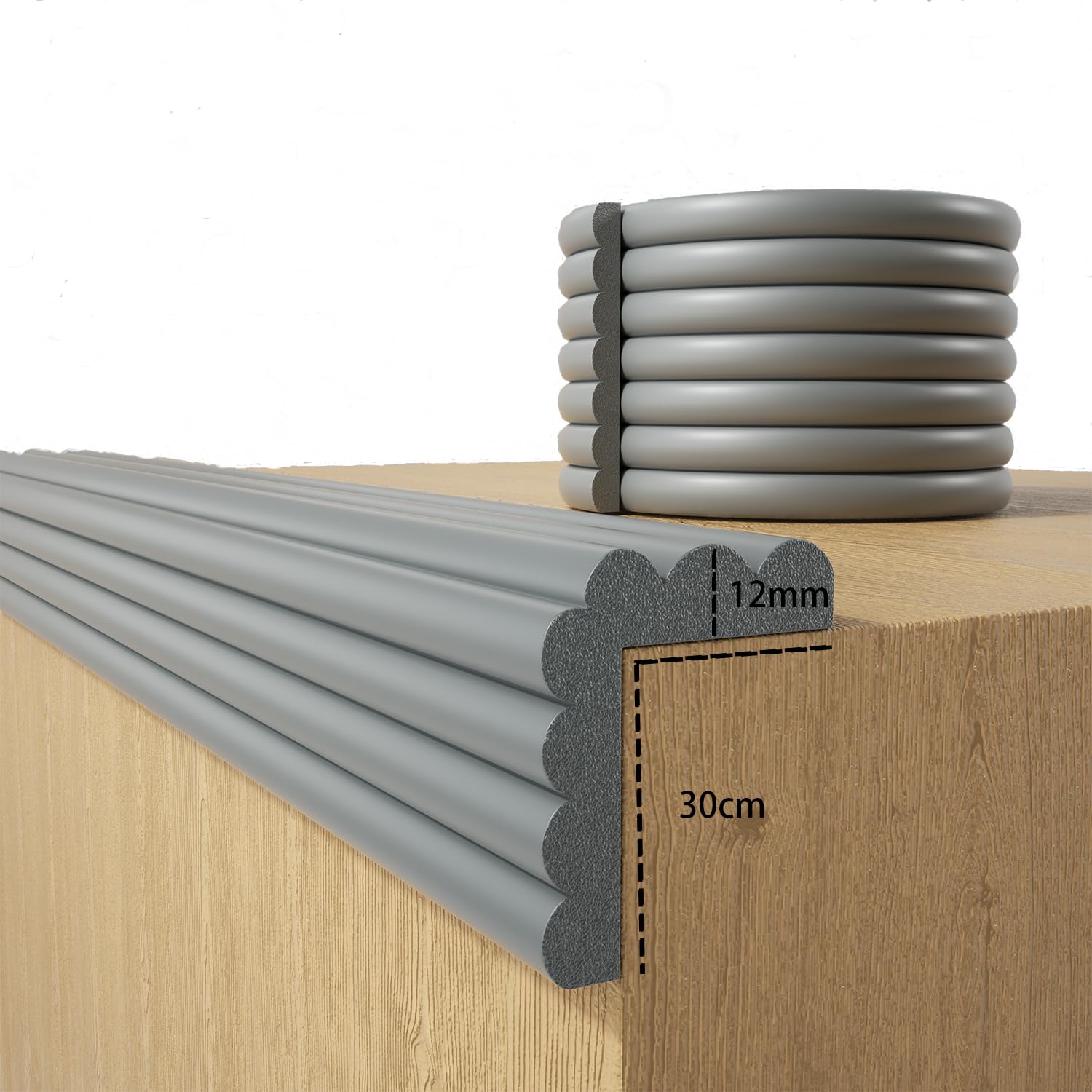 DBYDBY edge-guard-soft-corner gray cushions furniture edges safely for children.