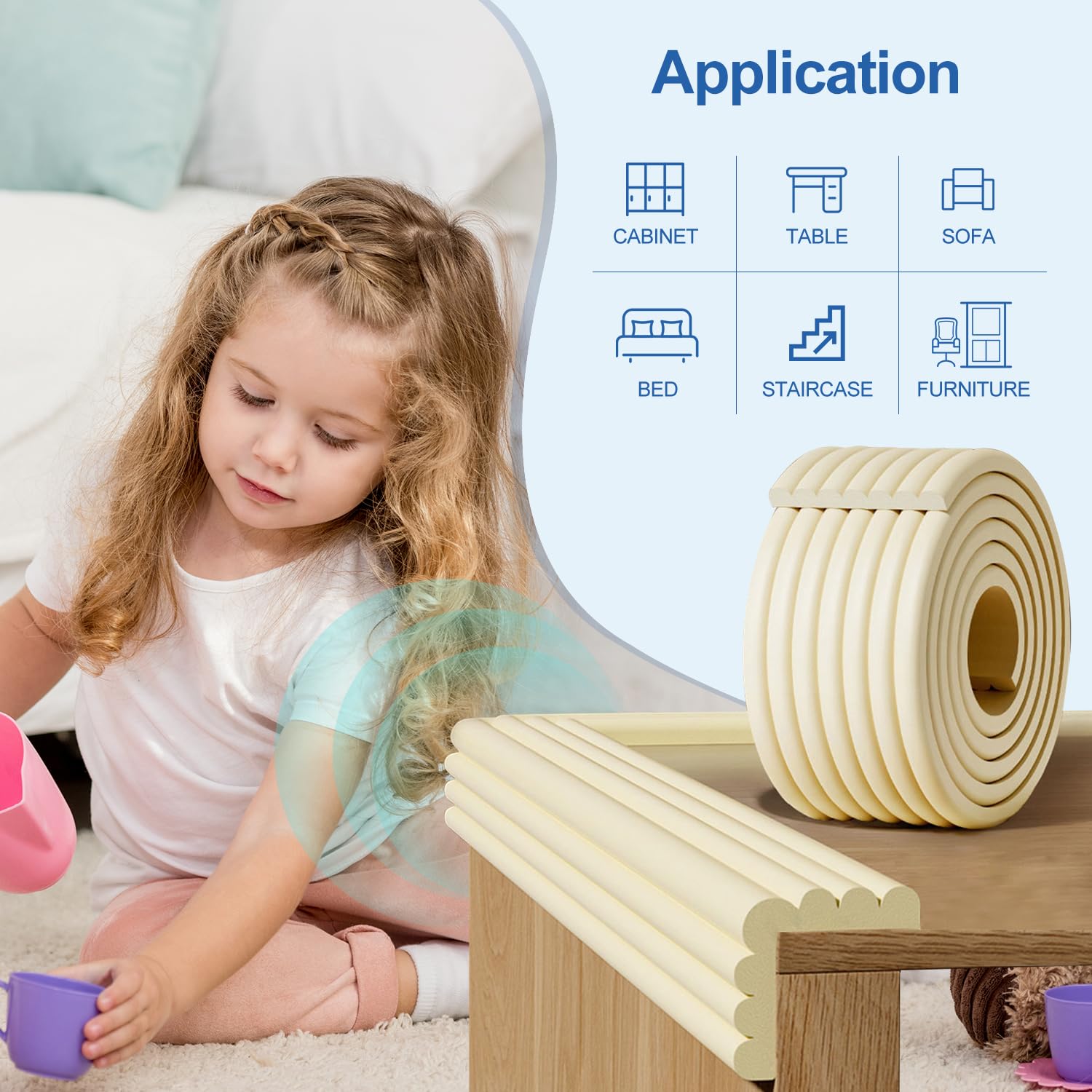 DBYDBY soft rubber foam backing cushions impacts on edges.