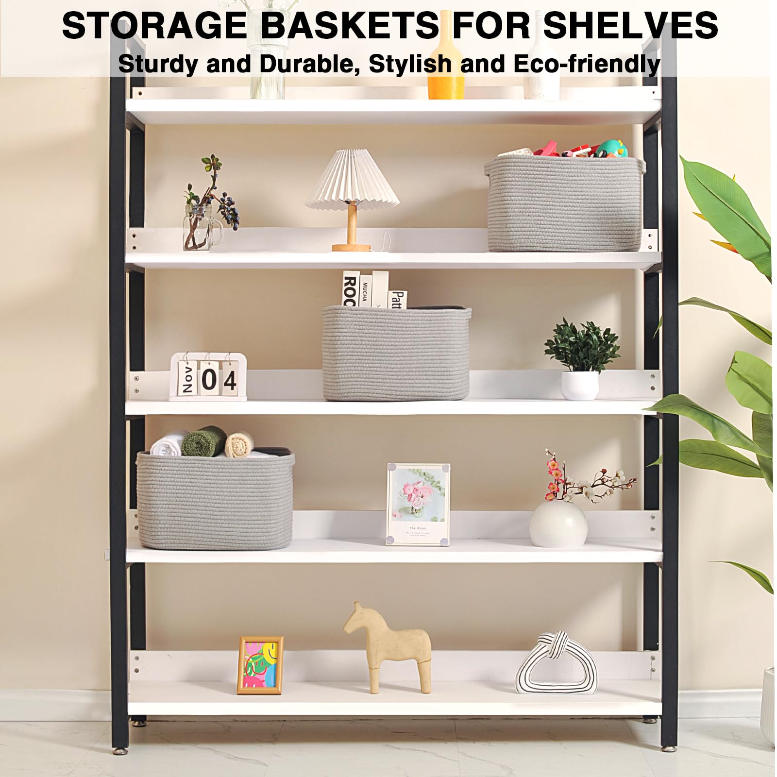 Dcerzxzci grey storage basket in living room, blends with decor.