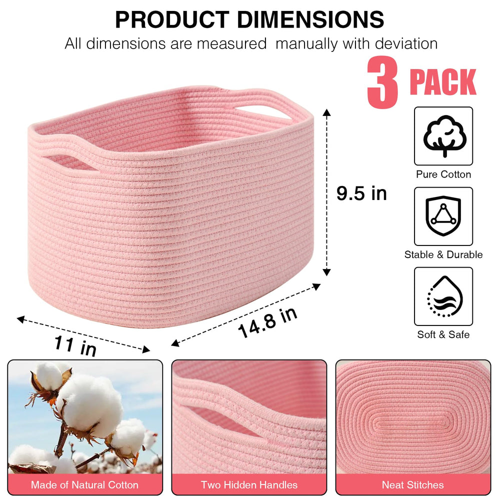 Dcerzxzci pink storage basket open with items inside