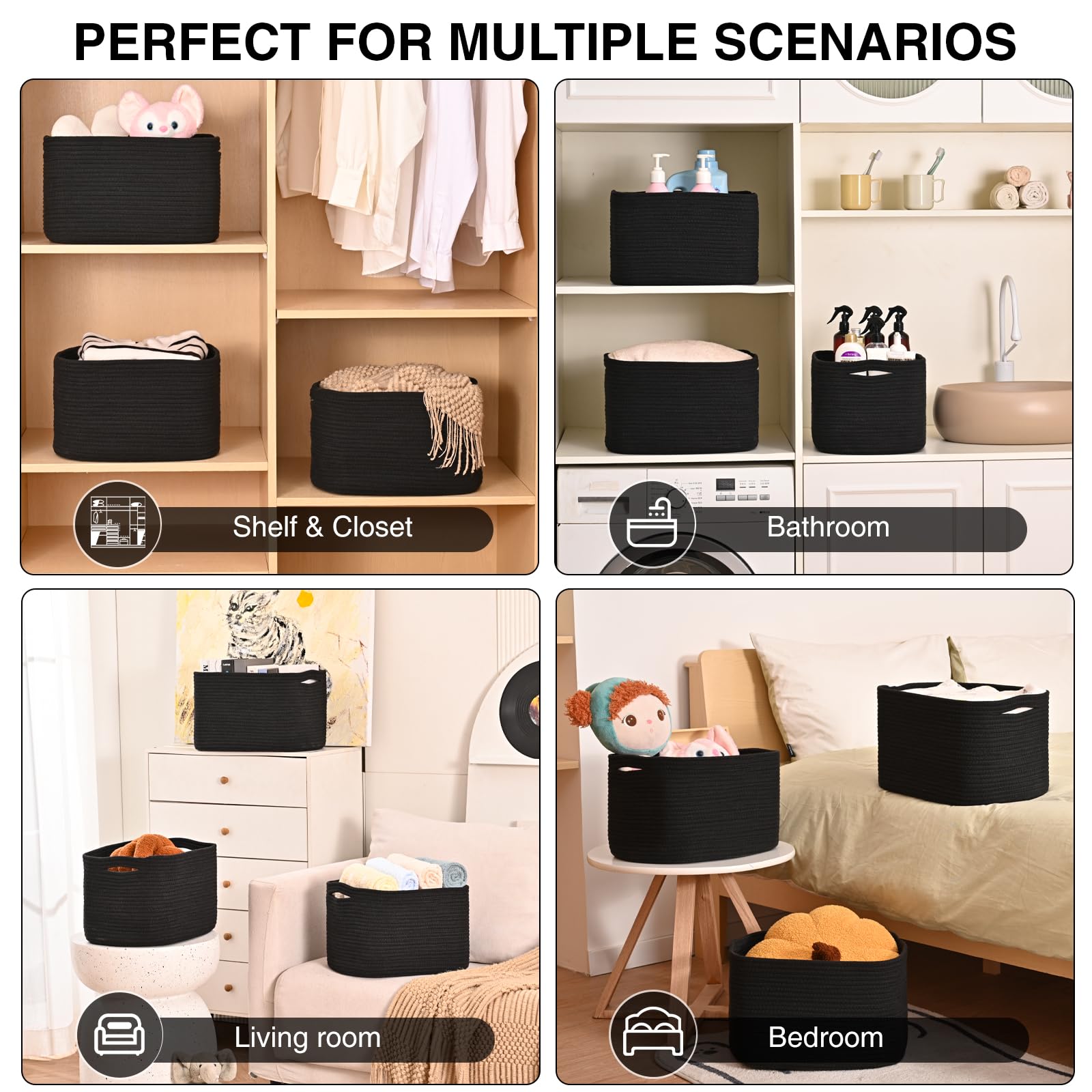 Dcerzxzci living room decor and storage basket on shelf