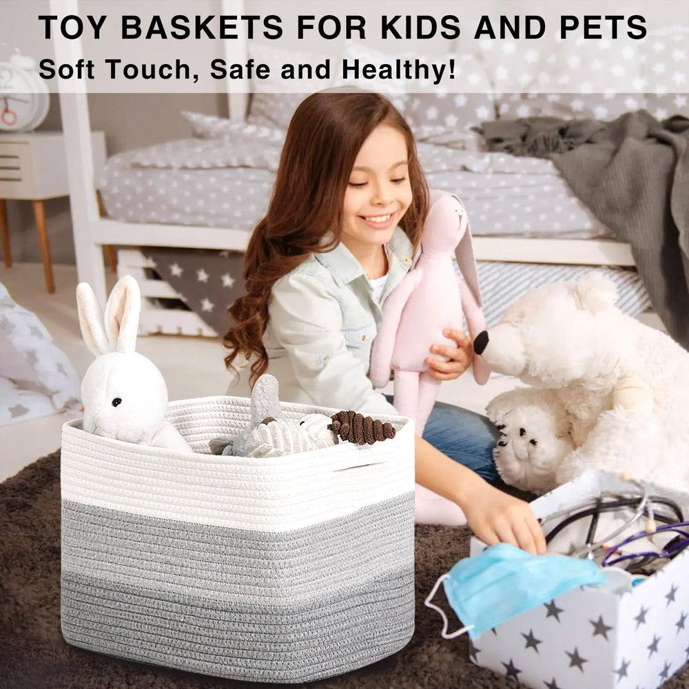 Dcerzxzci cotton rope baskets showing durable, sturdy construction.