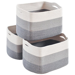 Dcerzxzci gradient grey storage baskets on shelves for organized space.
