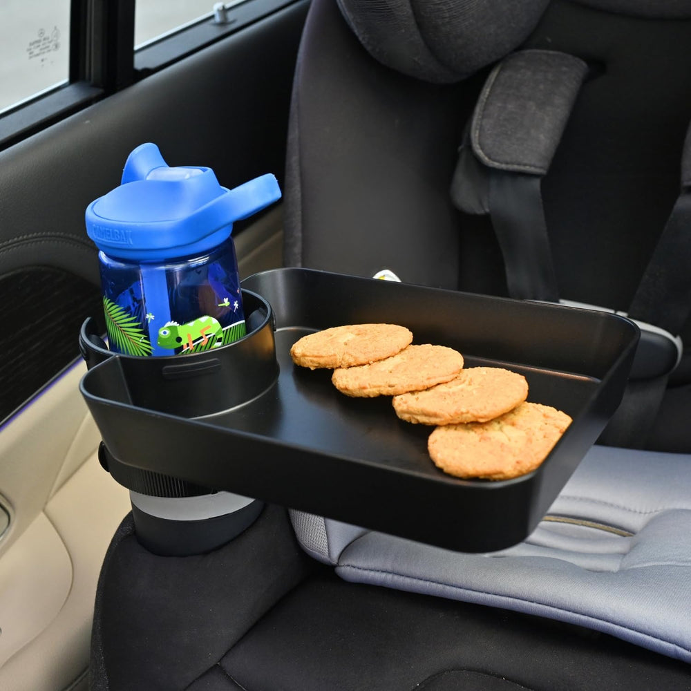 DCG Center car seat tray featuring a rotating base for flexible positioning.